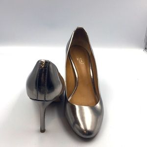 Coach silver pumps